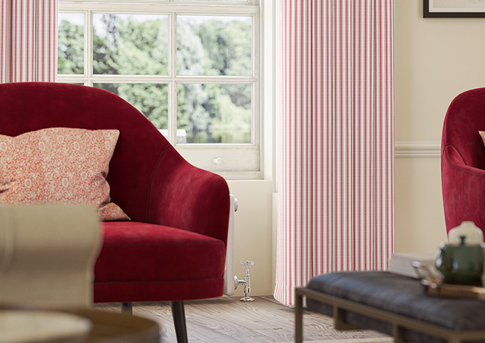 Lace Stripes, Rouge - Made to Measure Curtains - Image 5